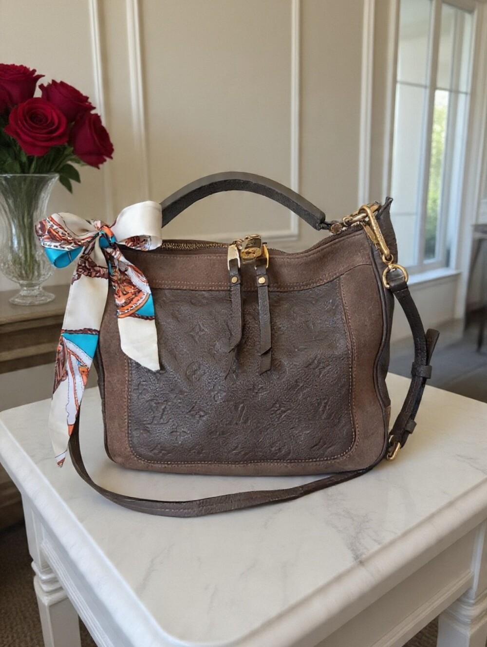 Louis Vuitton Audacieuse PM Empreinte Terre Brown Suede Bag ✨️ GREAT CONDITION